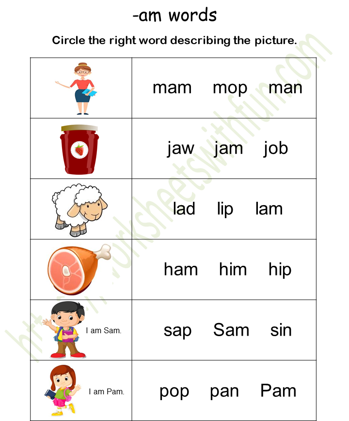 course-english-general-preschool-topic-am-word-family-worksheets